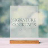 Signature Cocktails Acrylic Wedding Sign Acrylschild (Neutral)