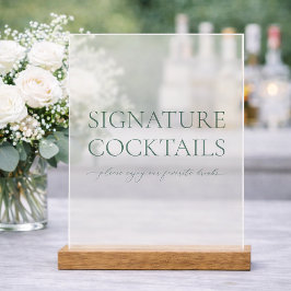 Signature Cocktails Acrylic Wedding Sign Acrylschild
