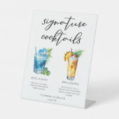 Signature Cocktails Beach Wedding Menü Sockelschild (Vorderseite)