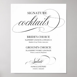 Signature-Cocktails Black Schrift Poster