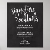 Signature Cocktails Chalkboard Hochzeitszeichen Poster (Vorne)