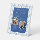 Signature Cocktails Chinoiserie Hochzeitsfeier Sockelschild (Vorderseite)