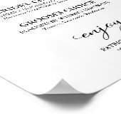 Signature Cocktails Elegantes Hochzeitszeichen Poster (Ecke)