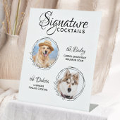 Signature Cocktails Foto Hund Hochzeit Bar Sockelschild