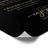 Signature Cocktails Gold Script Black Sign Poster (Ecke)