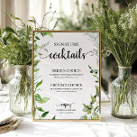 Signature Cocktails Grüne Wasserfarbe Elegante Poster<br><div class="desc">Bereiten Sie sich darauf vor, von unserer atemberaubenden, üppig grünen Hochzeitssuite fasziniert zu sein! Diese Suite mit wunderschönen Illustrationen von Eukalyptus-Blätter und romantischer Kalligrafie ist die perfekte Touch für Ihre magische Hochzeit zum Thema Garten. Wenn Sie von etwas ganz Besonderem träumen oder ganz besondere Wünsche haben, zögern Sie nicht, durch...</div>