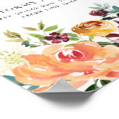 Signature Cocktails Herbst Blumenmenü Bar Hochzeit Poster (Ecke)