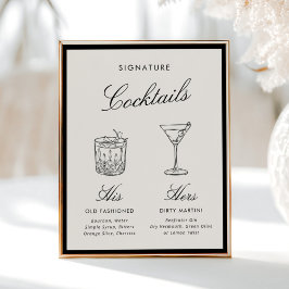 Signature Cocktails Klassische Kalligrafie Altes G Poster