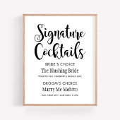 Signature Cocktails Plakatzeichen | Schwarzes Skri Poster