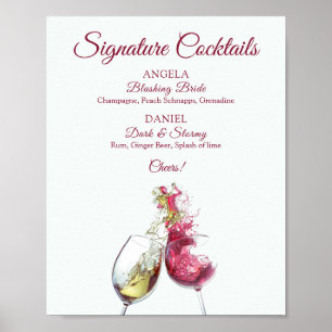 Signature Cocktails Roter und Weißer Wein Tanz Poster