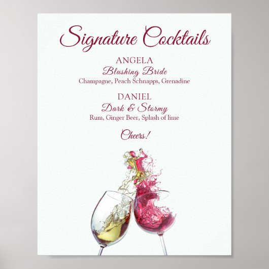 Signature Cocktails Roter und Weißer Wein Tanz Poster (Vorne)