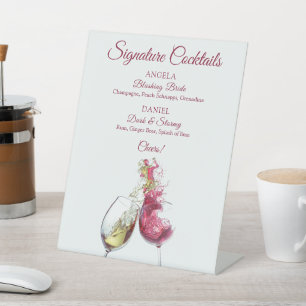 Signature Cocktails Roter und Weißer Wein Tanz Sockelschild