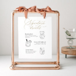 Signature Cocktails Signieren mit Drink Illustrati Poster