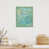 Signature Cocktails Tropisch Blue Green Glitzer Poster (Küche)