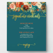 Signature Cocktails Zeichen - Aquamarin & orange B Fotoplatte (Vorderseite)