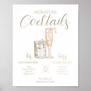 Signature Cocktails Zeichen für neutrale Farbe Poster