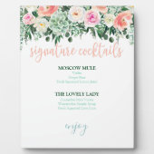 Signature Cocktails Zeichen - Succules Hochzeit Fotoplatte (Vorderseite)