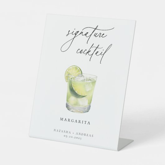 Signature-Cocktailschild Sockelschild (Vorderseite)