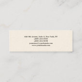 Signature Cream Einfache Schlichte Minimalistische Mini Visitenkarte (Rückseite)