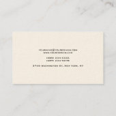 Signature Cream Einzigartig Minimalistisch Visitenkarte (Rückseite)
