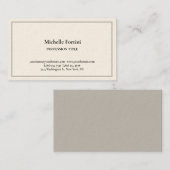 Signature Cream Elegant Schlicht Einfach Minimalis Visitenkarte (Vorne/Hinten)