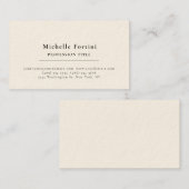 Signature Cream Elegant Schlicht Einfach Minimalis Visitenkarte (Vorne/Hinten)