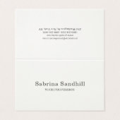 Signature Cream Elegant Schlicht Einfach Minimalis Visitenkarten (Außenseite Aufgefaltet)