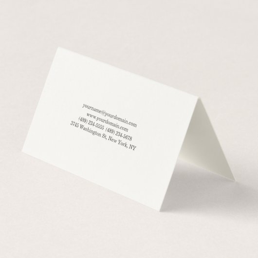 Signature Cream Elegant Schlicht Einfach Minimalis Visitenkarten (Rückseite)