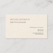 Signature Cream Modernes Elegantes Einfaches Visitenkarte (Vorderseite)