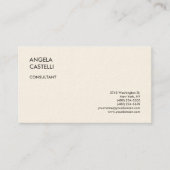 Signature Cream Trendy Moderne Minimalistisch Schl Visitenkarte (Vorderseite)