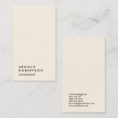 Signature Cream Trendy Moderne Minimalistisch Visitenkarte (Vorne/Hinten)