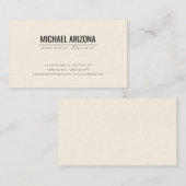 Signature Creme Minimalistisch Einfach Schlicht Visitenkarte (Vorne/Hinten)