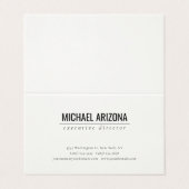 Signature Creme Minimalistisch Einfach Schlicht Visitenkarten (Außenseite Aufgefaltet)