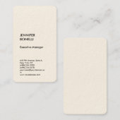 Signature Creme Schlicht Moderne Minimalistisch Visitenkarte (Vorne/Hinten)
