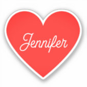 Signature-Curriculum-Skript für helles Rotes Herz Aufkleber (Vorderseite)