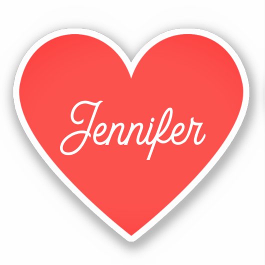 Signature-Curriculum-Skript für helles Rotes Herz Aufkleber (Vorderseite)