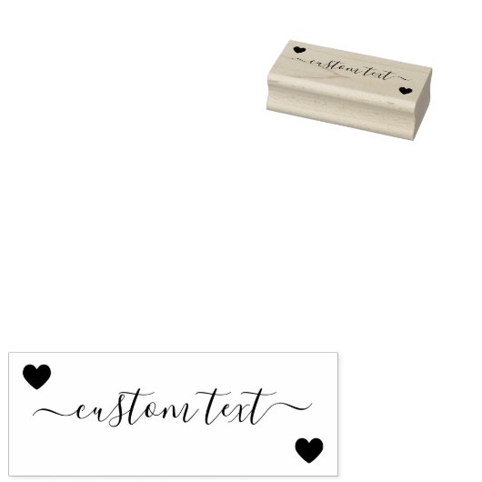 Signature Custom Text Herzen einfach Gummistempel (Stempel)