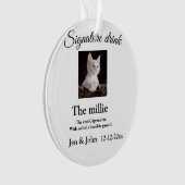 Signature drink add pet photo name date year text  ornament (Vorderseite)