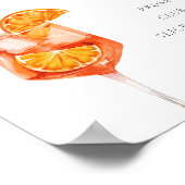 Signature Drink Aperol Bridal Shower Sign Poster (Ecke)
