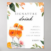 Signature Drink Aperol Spritz Brautparty Sign Poster (Vorne)