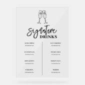 Signature Drink Bar Menu Akryllische Unterschrift Acrylschild (Vorderseite)