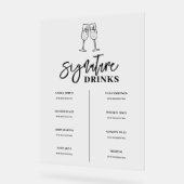 Signature Drink Bar Menu Akryllische Unterschrift Acrylschild (Winkel)