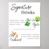Signature Drink Bar Menu Poster (Vorne)
