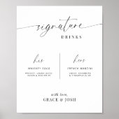 Signature Drink Cocktail-Bar-Menü Signatur Poster (Vorne)