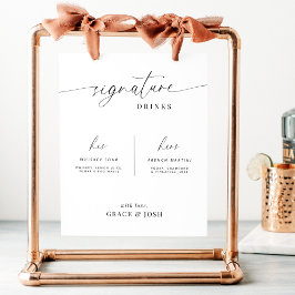 Signature Drink Cocktail-Bar-Menü Signatur Poster