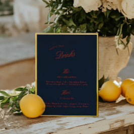 Signature Drink Deep Blue Black & Red Wedding Menü
