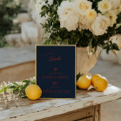 Signature Drink Deep Blue Black & Red Wedding Menü