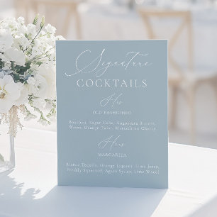 Signature Drink Dusty Blue & White Wedding Menü