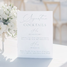 Signature Drink Dusty Blue & White Wedding Menü