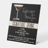 Signature Drink, Espresso Martini, Party Menü Sockelschild (Vorderseite)